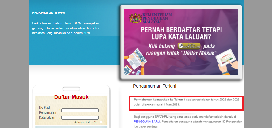 pendaftaran tahun 1 2022 2023