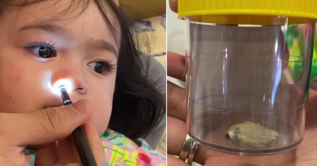 Putik bunga dalam hidung anak Hanis Zalikha