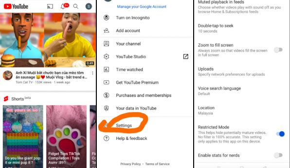 cara setting youtube