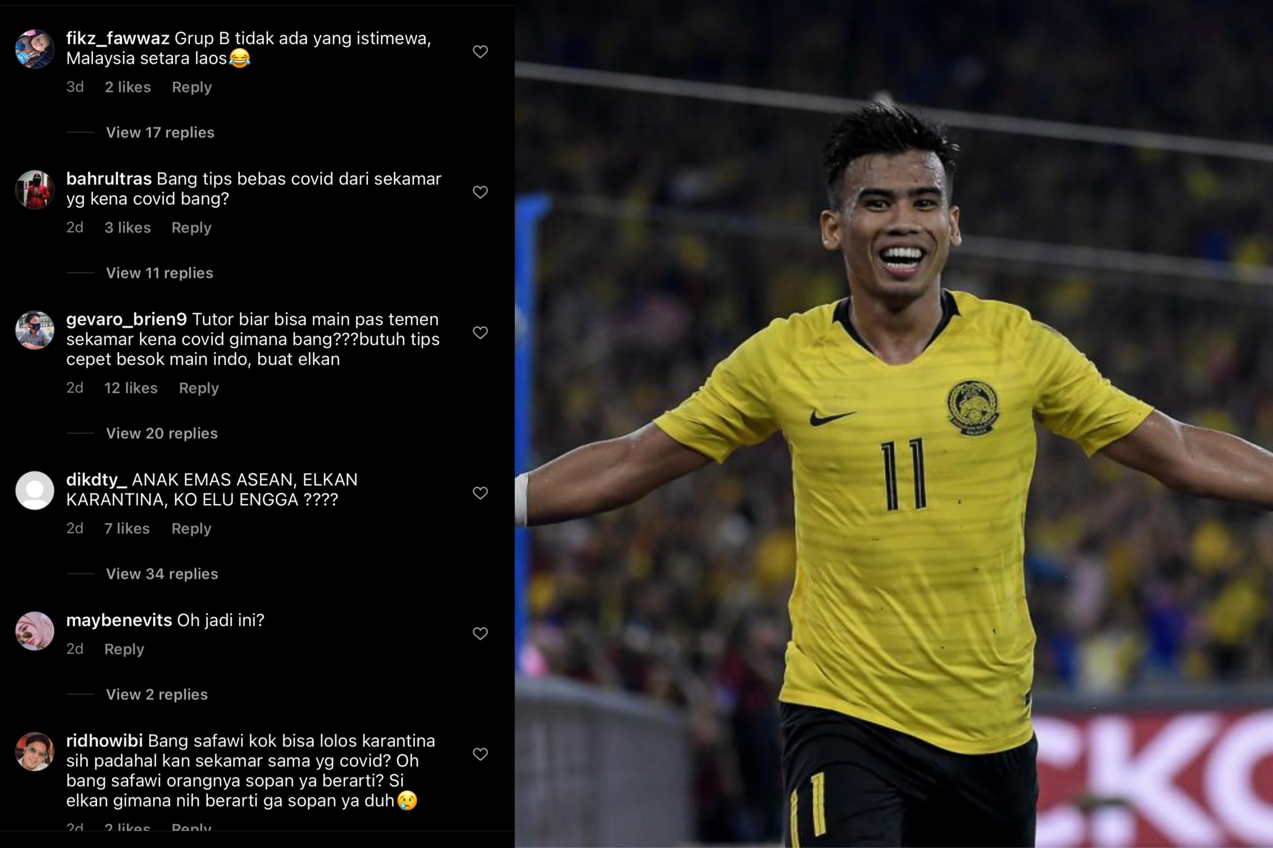 Harimau Malaya Dituduh Dapat ‘Layanan Istimewa’, Netizen Indonesia Serang Instagram Safawi