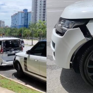 Range Rover milik Ryzal Ibrahim kemalangan