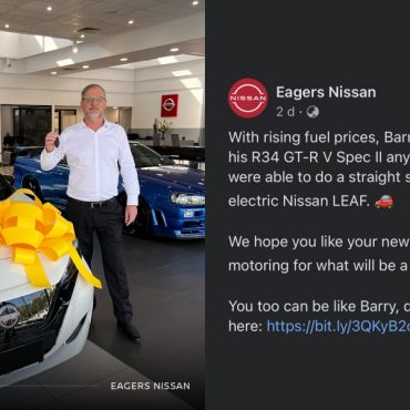 Pengedar Australia guna gambar Nissan Leaf dan GT-R R34 untu marketing