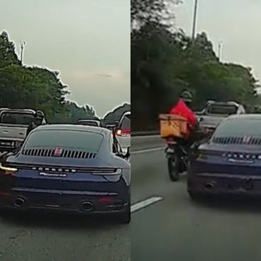 rider penghantar makanan dan porsche