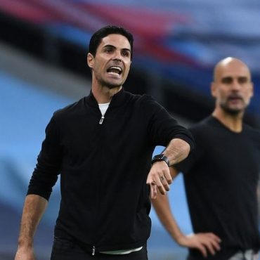 pengurus arsenal mikel arteta dan pep guardiola manchester city