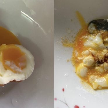 rebus telur separuh masak
