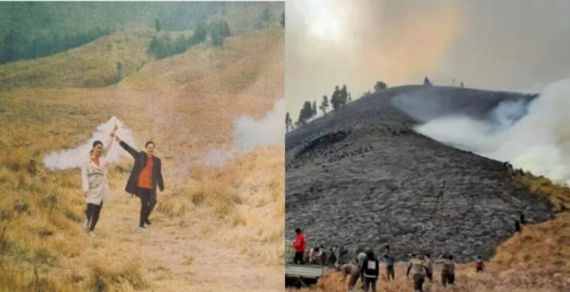 Gunung Bromo terbakar