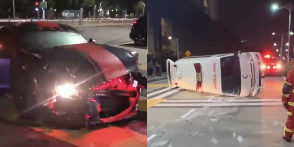 Audi TT dipandu warga asing rempuh ambulans di Putrajaya
