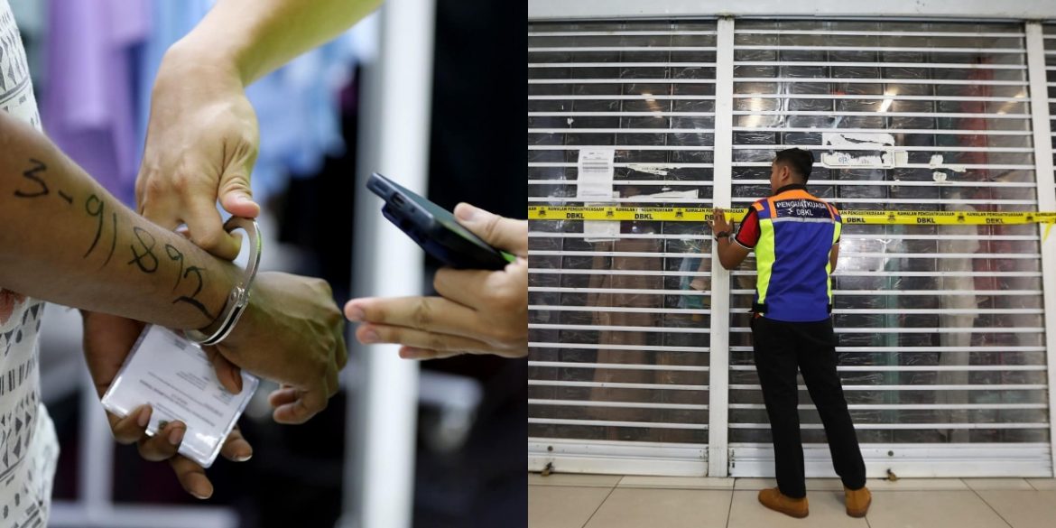 DBKL tutup dan kompaun kedai kendalian warga asing.