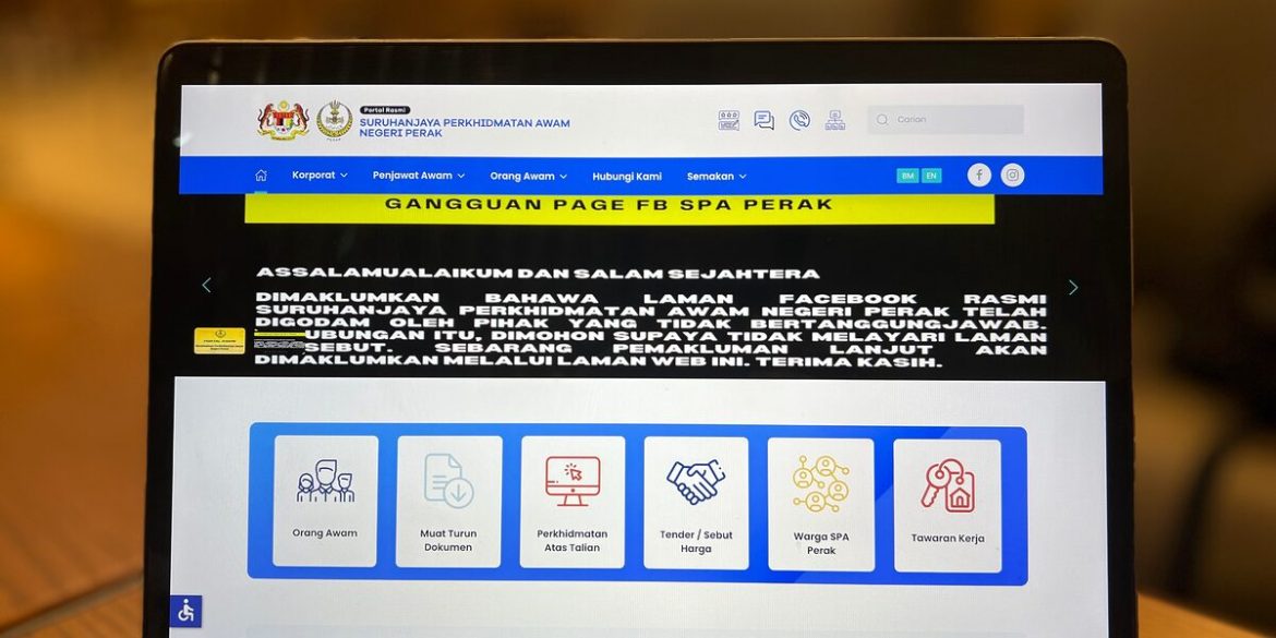 Laman web SPA Perak jadi medium rasmi selepas akaun Facebook kena godam
