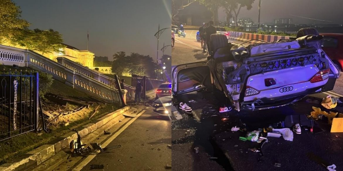 Warga asing dipercayai pandu kereta di bawah pengaruh dadah langgar pagar Istana Besar Johor.