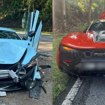 Tiga McLaren dari Singapura terlibat kemalangan di Yong Peng