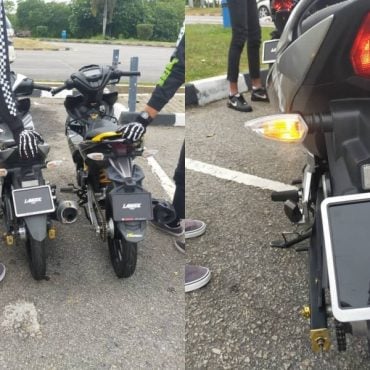 JPJ Negeri Melaka tahan remaja bawa motosikal guna nombor plat 'Langek'.