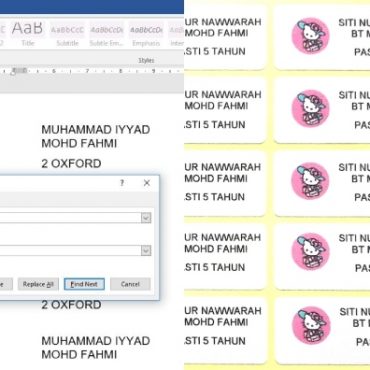 sticker nama buku sekolah