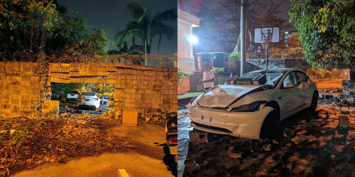 'Jalan Terlalu Gelap' – Pemandu Tesla Rempuh Tembok