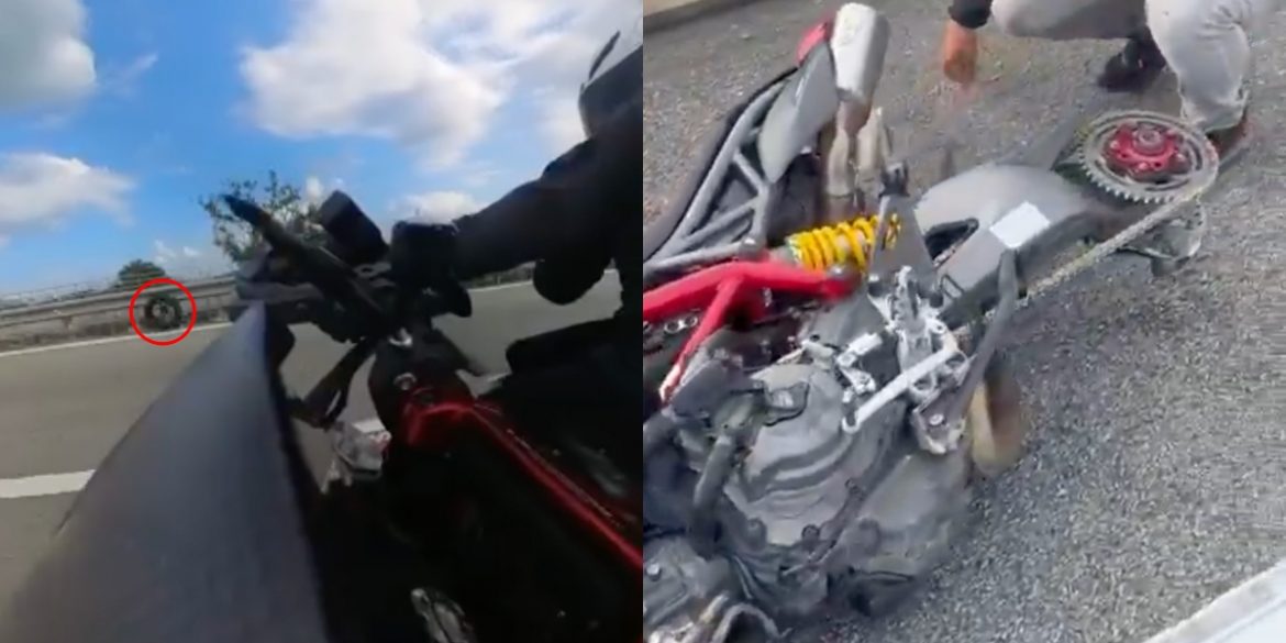 Netizen Puji Rider Ducati Kekal Tenang Kawal Motosikal Tiba-Tiba Tercabut Tayar