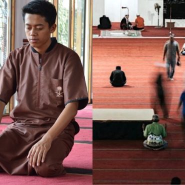 melintas depan orang solat