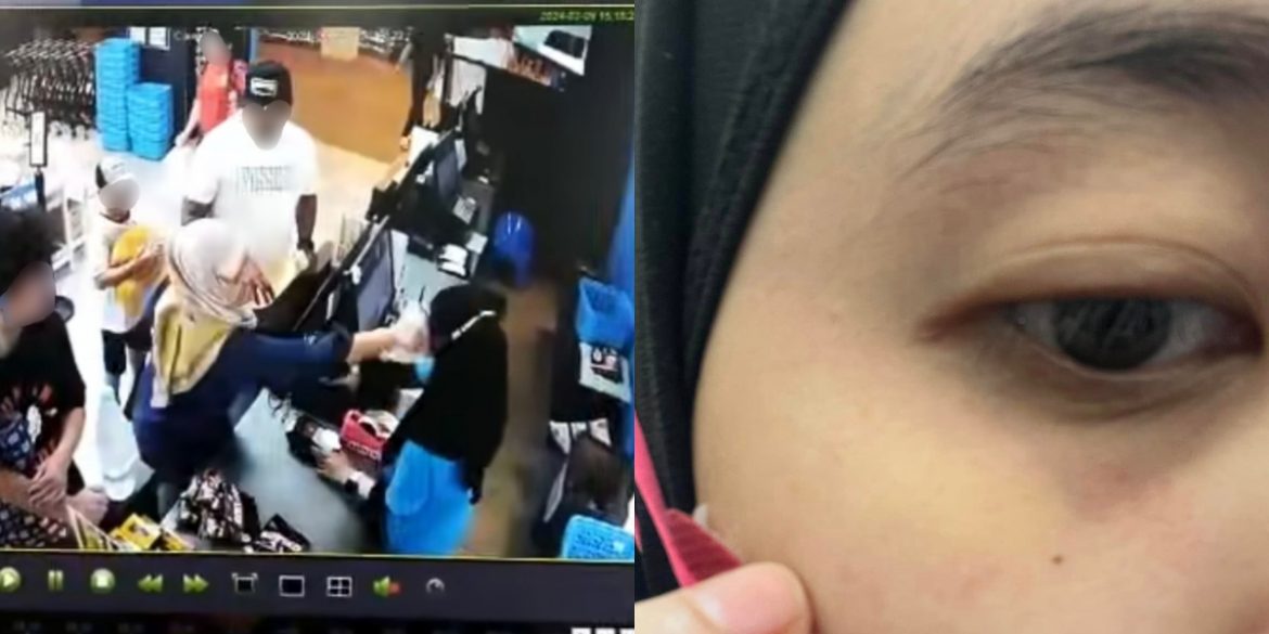 'Cashier' Cedera Kena Tumbuk Pelanggan Wanita Depan Khalayak Ramai