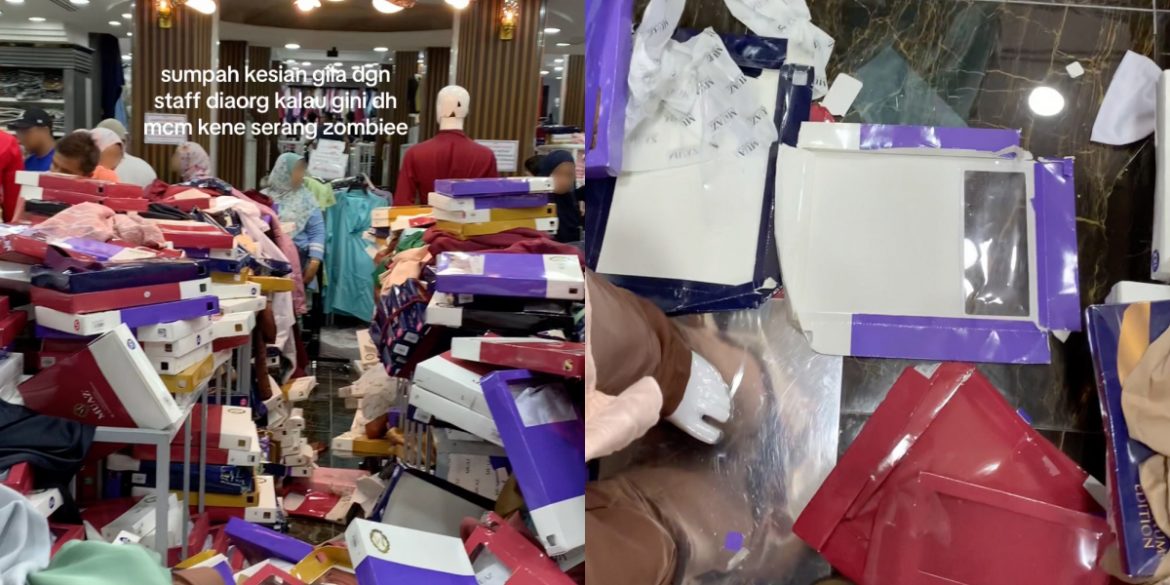Kedai Jadi Tongkang Pecah, Pelanggan Sepahkan Baju Raya