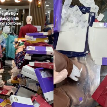 Kedai Jadi Tongkang Pecah, Pelanggan Sepahkan Baju Raya