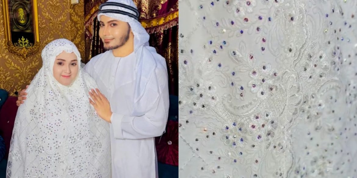 Lelaki Ini Belanja RM12,000 Jahitkan Telekung Isteri Bertatah 5,000 Swarovski