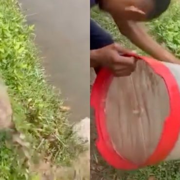 Netizen Persoal Peniaga Buang Air Balang Tak Laku Dalam Sungai