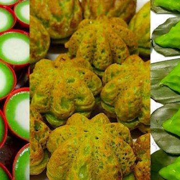 koleksi kuih warna hijau