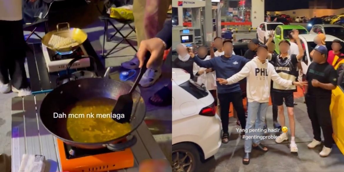 Bangga Masak Mi Segera Dekat Stesen Minyak, Netizen Mahu Geng Honda Diambil Tindakan