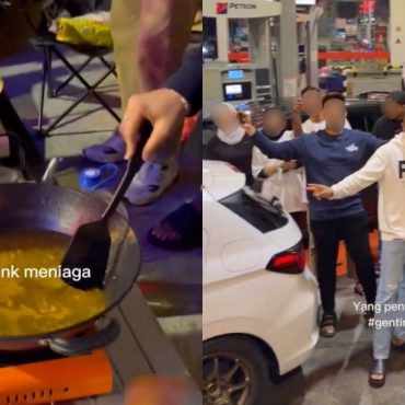Bangga Masak Mi Segera Dekat Stesen Minyak, Netizen Mahu Geng Honda Diambil Tindakan