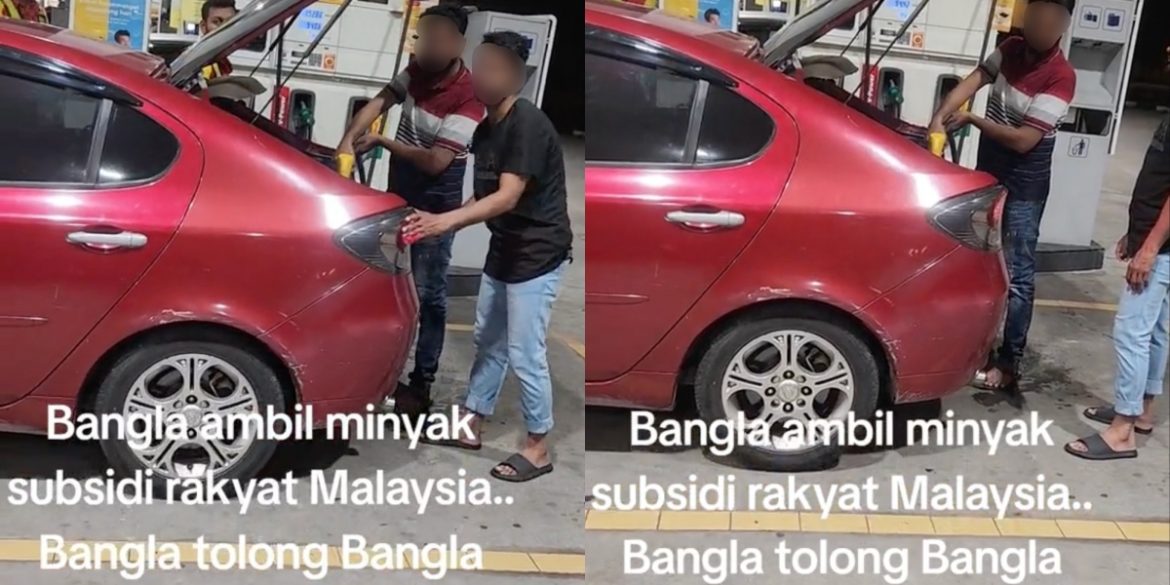 Buat Muka Tak Bersalah, Warga Bangladesh Dirakam Isi Minyak Dalam Tong Belakang Kereta
