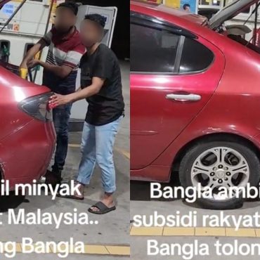 Buat Muka Tak Bersalah, Warga Bangladesh Dirakam Isi Minyak Dalam Tong Belakang Kereta