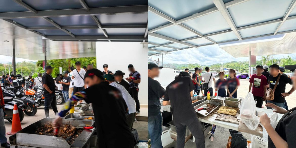 Lagi Memasak Di Stesen Minyak, Hidang Roti John & Kambing Gril