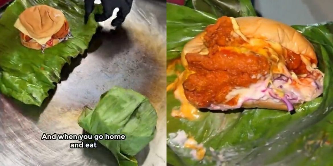 Aroma Dan Rasa Lebih Sedap, Gerai Ini Jual Burger Balut Daun Pisang