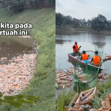 Pasukan Founder Misi Dipuji, Turun Padang Bersihkan Tasik Penuh Sampah