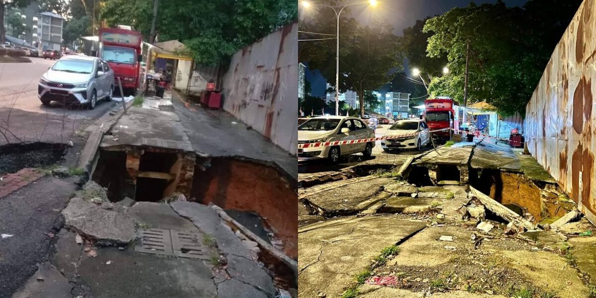 Longkang Di Kampung Kerinchi Runtuh, Berlubang Besar