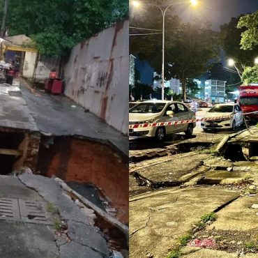 Longkang Di Kampung Kerinchi Runtuh, Berlubang Besar