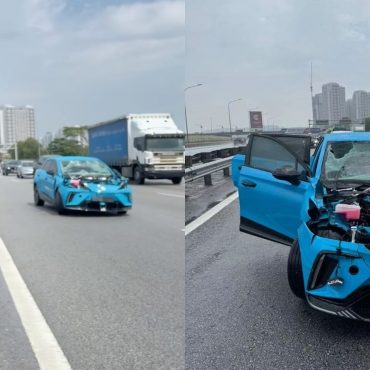 Influencer Dikecam Bawa Kereta EV Laju Waktu Hujan Sampai Lori Kemalangan