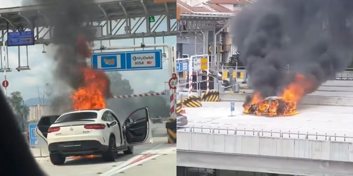 Pemandu Mercedes Terbakar Ditahan