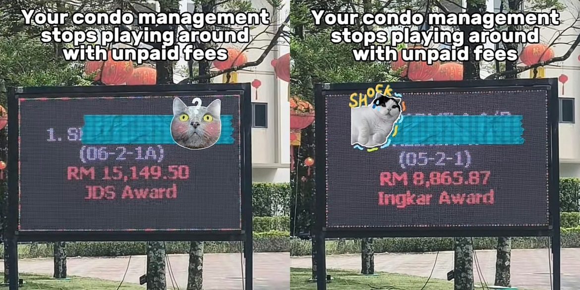 Kondominium Pamer Maklumat Pemilik Culas Bayar ‘Maintenance’ Guna Papan Digital Raih Perhatian