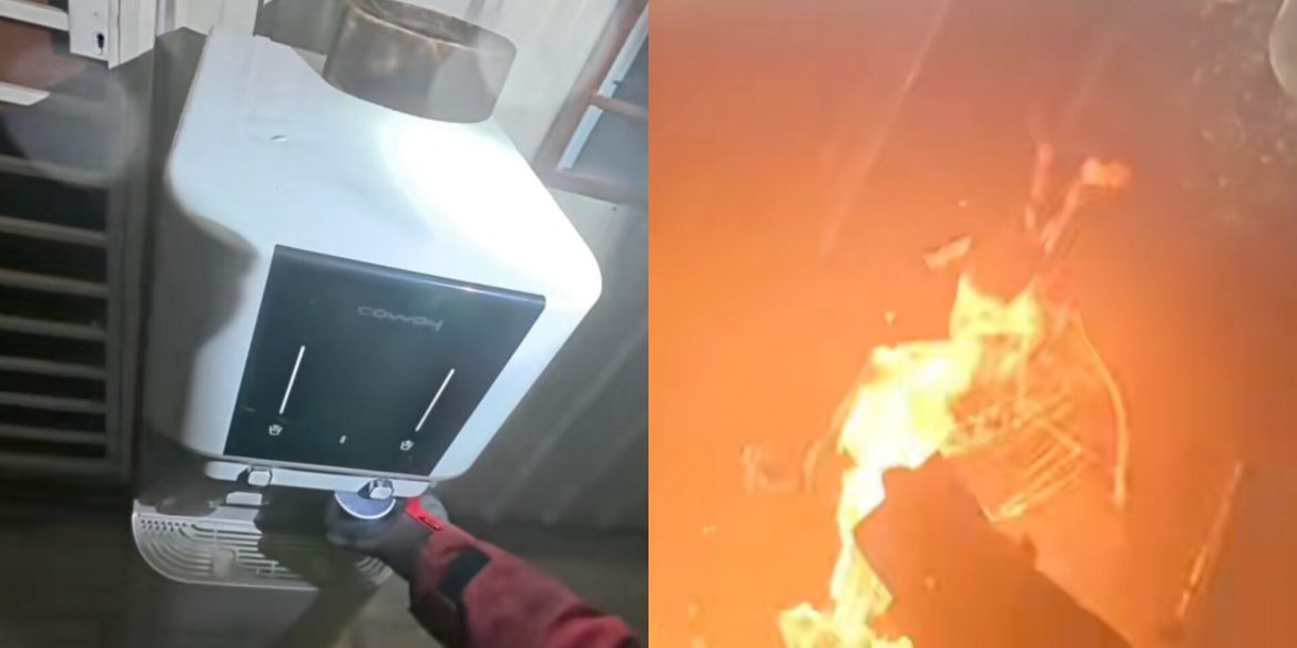 Abang Bomba Tenang Padamkan Api Guna Dua Cawan Air Coway