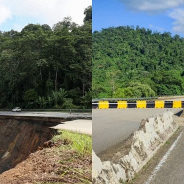 Jalan Pos Blau Diceroboh, JKR Buat Laporan Polis, Pasang Penghadang Konkrit