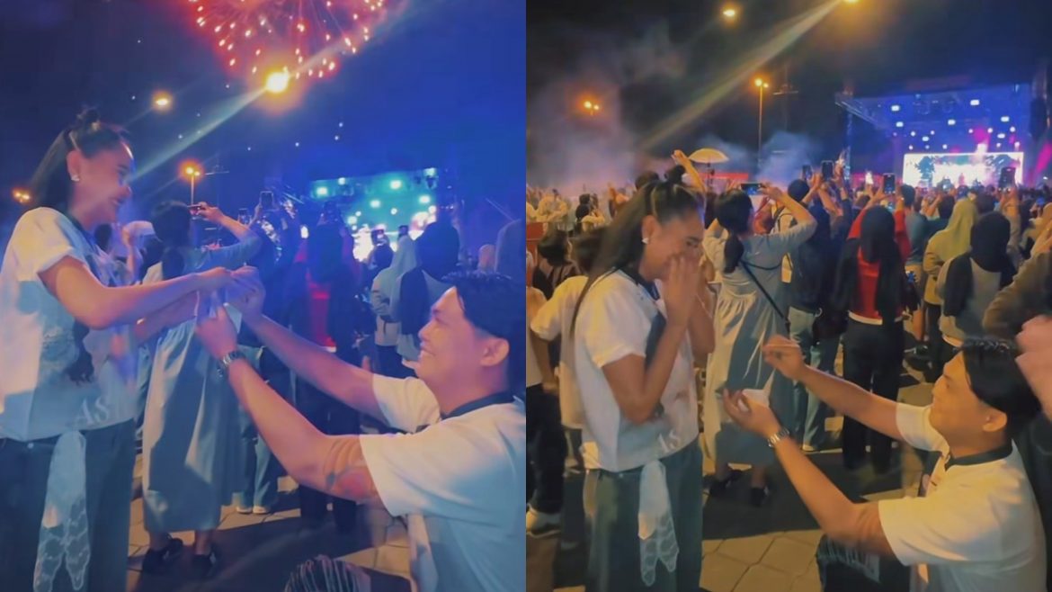 [VIDEO] Didi Astillah Dilamar Pada Malam Tahun Baharu, Kekasih Melutut & Serah Cincin Di Bawah Percikan Bunga Api