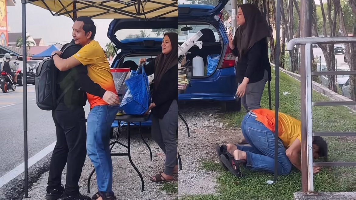 [VIDEO] Terima RM2,000 Daripada Pempengaruh, Netizen Sebak Tengok Peniaga Sujud Syukur – ‘Mereka Memang Layak
