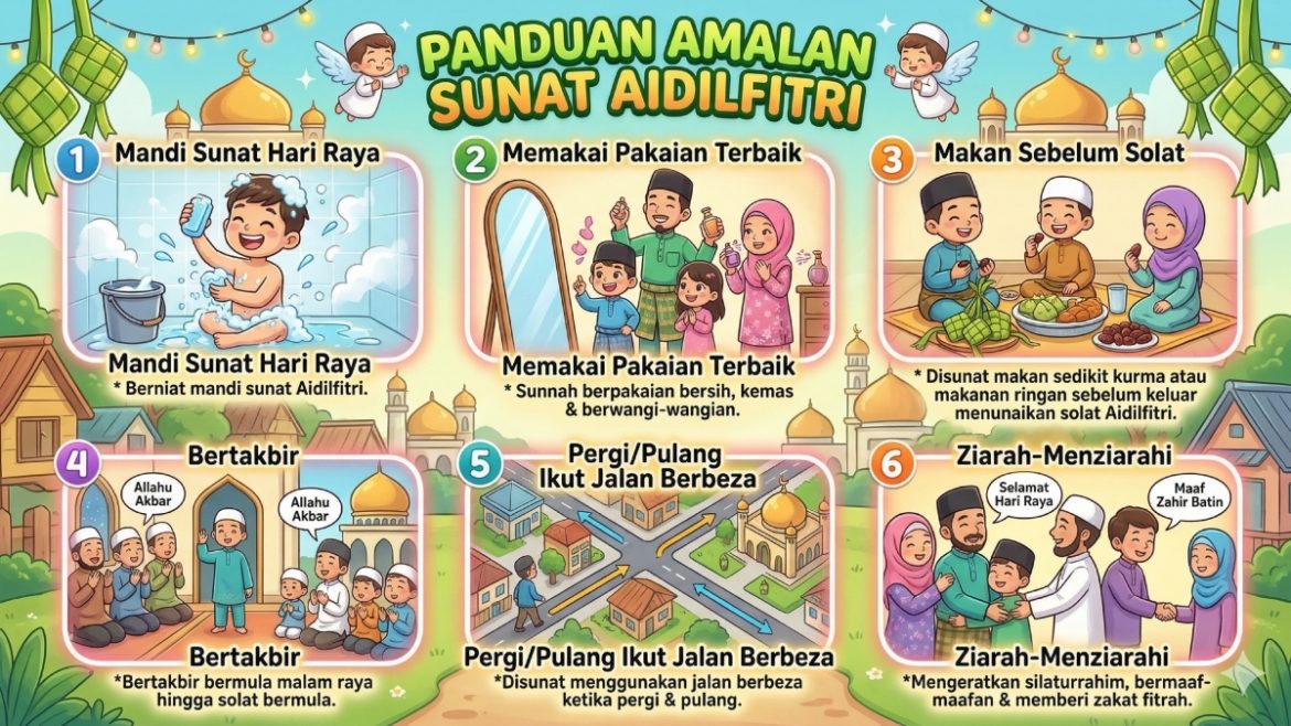 10 Amalan Sunat Yang Boleh Dilakukan Pada Pagi Raya