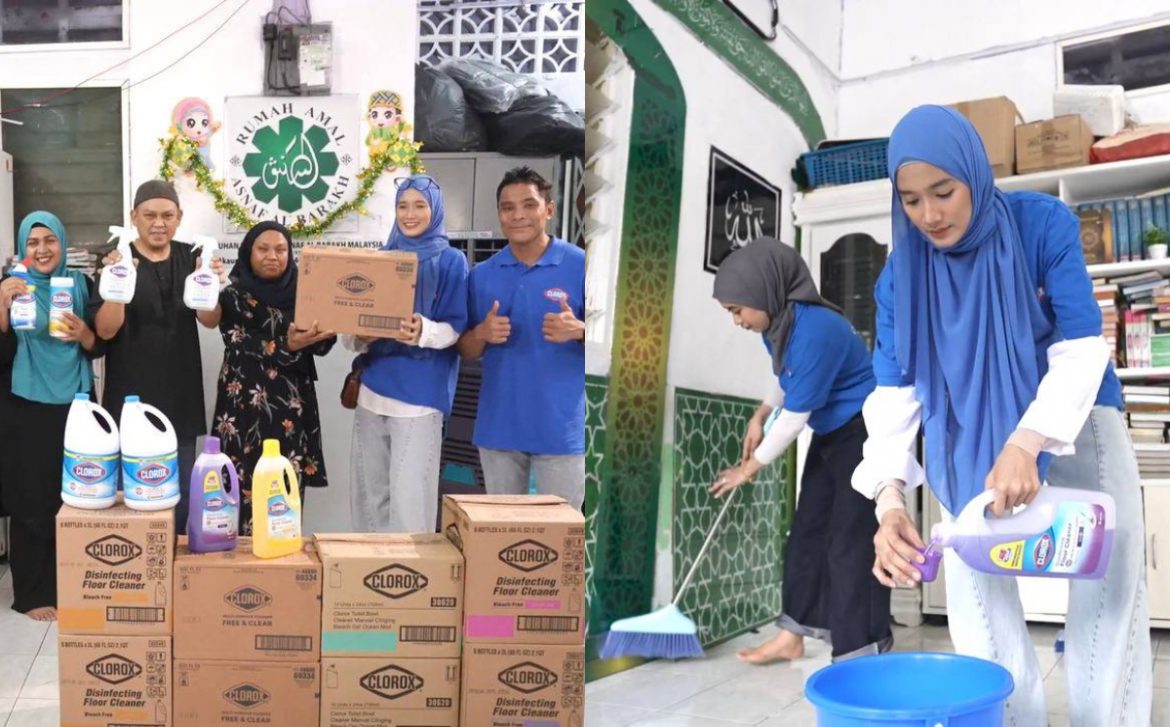 Kebersihan Membawa Keberkatan, Atita Haris & Nas-T Turun Padang, Ceriakan Rumah Amal Bersama Clorox