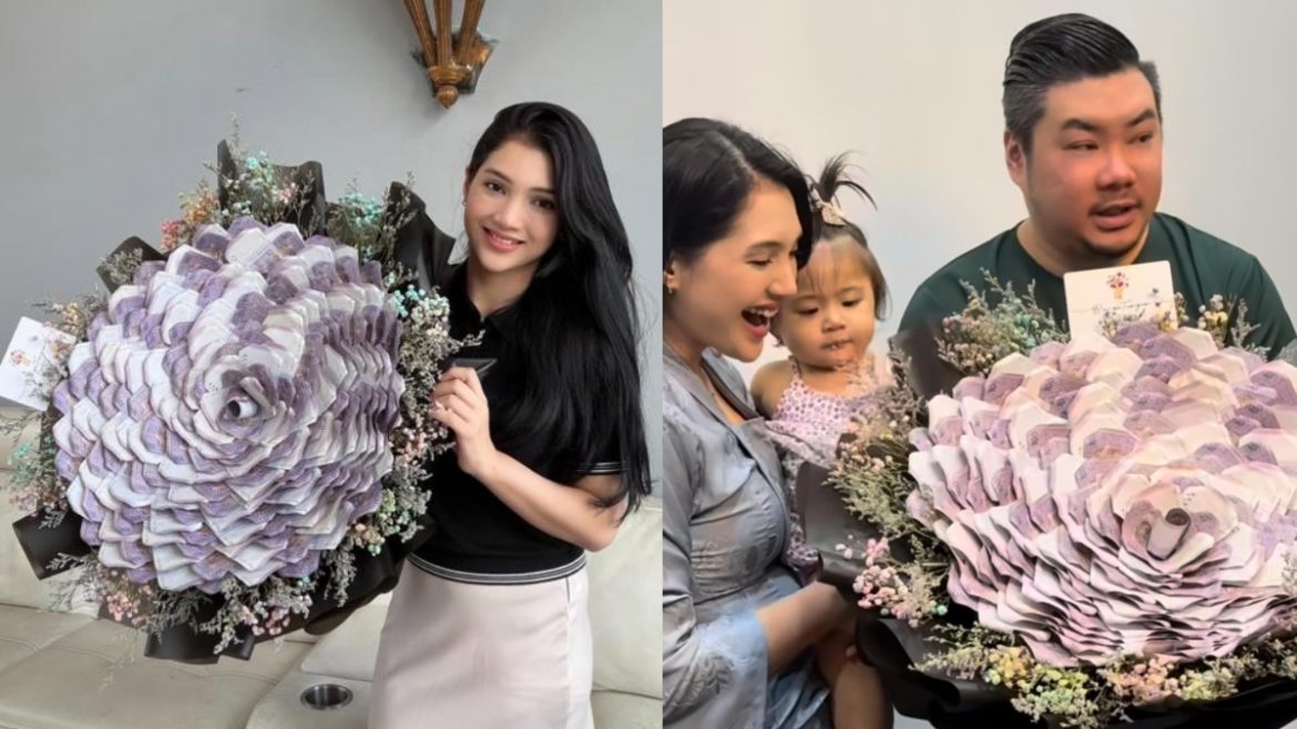 [VIDEO] Atikah Suhaime Terima Jambangan Bunga Duit RM10K Daripada Suami – ‘Terima Kasih Baby, Saya Sayang Awak’