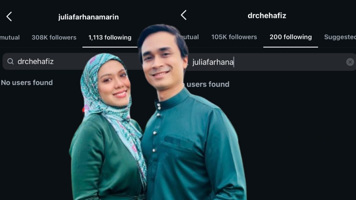 Status Hubungan Julia Farhana & Dr Che Hafiz Jadi Tanda Tanya..Tiada Gambar Raya Bersama & Saling ‘Unfollow’ Di Instagram