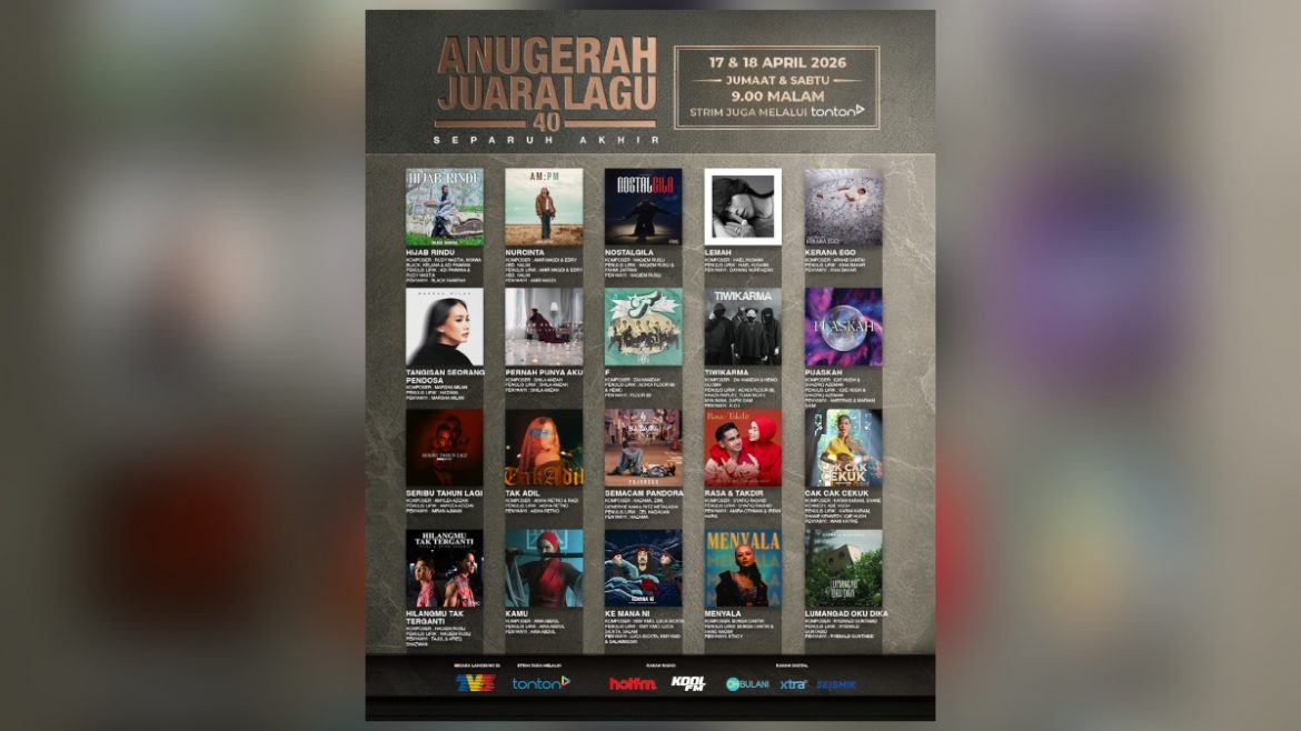 Aina Abdul, Marsha Milan, Amira Othman, Amir Masdi Antara Lolos.. Ini Senarai Penuh 20 Lagu Separuh Akhir AJL40