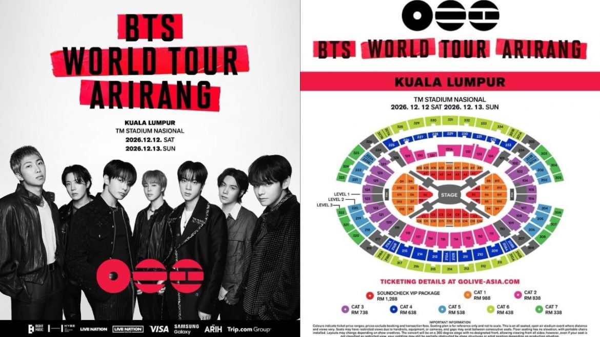 Tiket Konsert ‘BTS World Tour Arirang’ Di KL Mula Dijual 3 Jun, Harga Serendah RM338