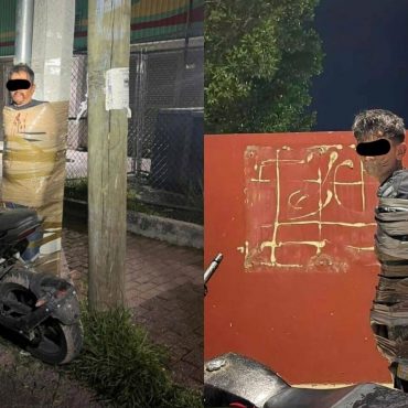 Batman Mexico Tangkap, Lekat Pencuri Motosikal Dekat Tiang